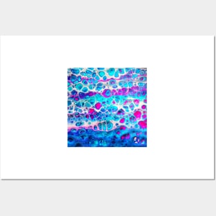 Grunge blue and pink bubbles Inkscape Posters and Art